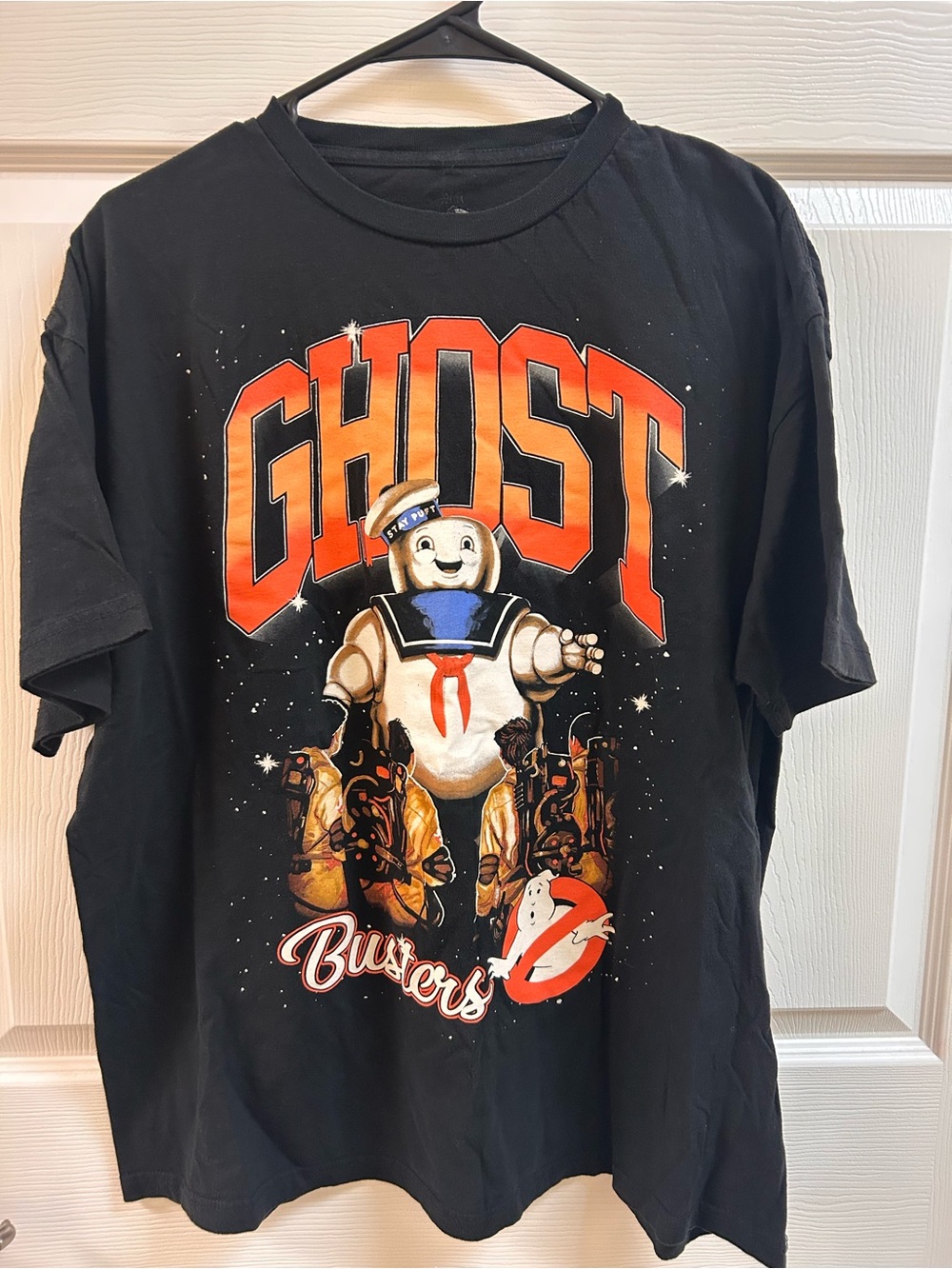 Ghostbusters Stay Puft Marshmallow Man Black Graphic T-Shirt Men’s XL Licensed